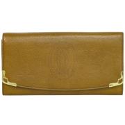 Pre-owned Leather wallets Cartier Vintage , Brown , Dames