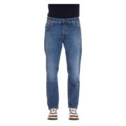 Carrot Fit Denim Jeans PT Torino , Blue , Heren