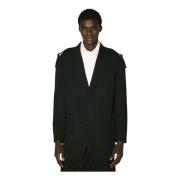 Klassieke Wollen Blazer met Epauletten Yohji Yamamoto , Black , Heren