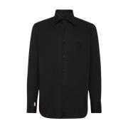 Casual Button-Up Shirt Billionaire , Black , Heren