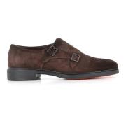 Donkerbruine platte schoenen Santoni , Brown , Heren