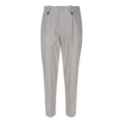 Retro Style Wol Broek Melange Grijs Eleventy , Gray , Heren