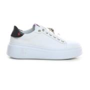 Witte Multicolor Leren Sneaker met Juweeldetails Gio+ , White , Dames