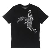 Crew Neck T-shirt Zwart/Wit Print Jordan , Black , Heren