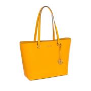 Stijlvolle Leren Tote Tas Michael Kors , Yellow , Dames