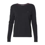 Bootnek Sweater Jersey Stitch Stijl Tommy Hilfiger , Black , Heren