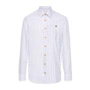 Strepen Print Orb Logo Shirt Vivienne Westwood , White , Heren