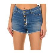 Blauwe Denim Shorts met Rode Zoom Armani Jeans , Blue , Dames