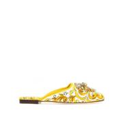 Stijlvolle Mules met Uniek Ontwerp Dolce & Gabbana , Yellow , Dames