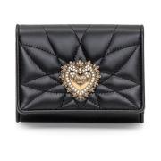 Zwarte portemonnee met drukknoopsluiting Dolce & Gabbana , Black , Dam...