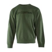 Groene Katoenen Sweater Diagonaal Fleece C.p. Company , Green , Heren