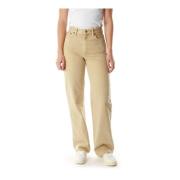 Wide Leg High Waist Jeans Nudie Jeans , Brown , Dames