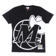 NBA Big Face Tee Zwart Mitchell & Ness , Black , Heren