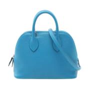 Pre-owned Leather handbags Hermès Vintage , Blue , Unisex