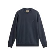 Blauwe Crewneck Melton voor Mannen Woolrich , Blue , Heren