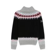 Sweater met Strass Logo Gebreid Ontwerp Ermanno Scervino , Multicolor ...