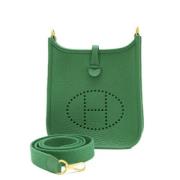 Pre-owned Leather shoulder-bags Hermès Vintage , Green , Dames