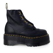 Zwarte Leren Veterschoenen voor Vrouwen Dr. Martens , Black , Dames