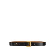 Zwarte leren riem met logoprint Elisabetta Franchi , Black , Dames