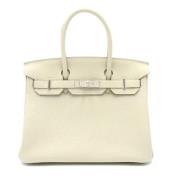 Pre-owned Leather handbags Hermès Vintage , Gray , Dames