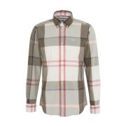 Beige Tartan Katoenen Overhemd met Lange Mouwen Barbour , Beige , Here...