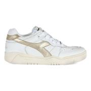 Gelamineerde leren sneakers Diadora , White , Dames