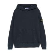 Blauwe Trui met Afneembaar Badge Stone Island , Blue , Heren