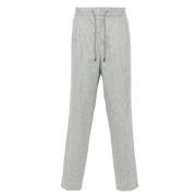 Lichtgrijze wollen broek met trekkoord Brunello Cucinelli , Gray , Her...