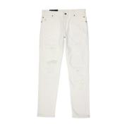 Denim Jeans met Achterlogo Detail Balmain , White , Heren