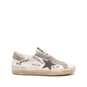 Graffiti Ster Kalf Sneakers Golden Goose , White , Heren