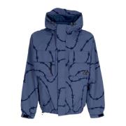 Blauwe Nylon Winddichte Jas met Verstelbare Capuchon HUF , Blue , Here...