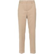 Beige Wolmix Slim Fit Broek Peserico , Beige , Dames