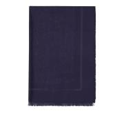 Navy Blauwe Sjaal met Jacquard Letters Elisabetta Franchi , Blue , Dam...