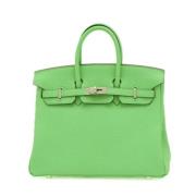 Pre-owned Leather handbags Hermès Vintage , Green , Dames