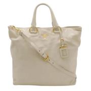 Pre-owned Leather prada-bags Prada Vintage , Beige , Dames