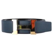 Pre-owned Leather belts Hermès Vintage , Blue , Heren