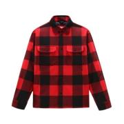 Gewatteerd Geruit Overhemd Woolrich , Red , Heren