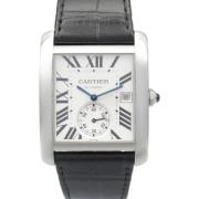 Pre-owned Leather watches Cartier Vintage , Gray , Dames