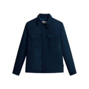 Alaskan Wool Overshirt Woolrich , Blue , Heren