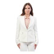 Witte Slim Fit Jas Fracomina , White , Dames