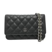 Pre-owned Leather chanel-bags Chanel Vintage , Black , Dames