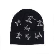 Zwarte Beanie Muts met Geborduurd Logo Thrasher , Black , Heren