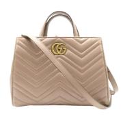 Pre-owned Leather gucci-bags Gucci Vintage , Beige , Dames