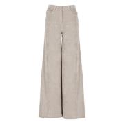 Beige Corduroy Broek met Riemlussen D.Exterior , Beige , Dames