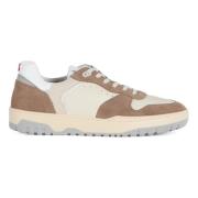 Leren Sneakers met Vetersluiting Peuterey , Beige , Heren