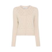 Cardigan met strass en knoopsluiting Ermanno Scervino , Beige , Dames