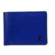 Pre-owned Leather wallets Louis Vuitton Vintage , Blue , Dames