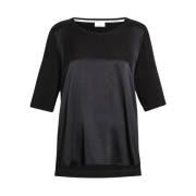 Zijden en Jersey T-shirt Marina Rinaldi , Black , Dames