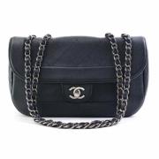 Pre-owned Leather chanel-bags Chanel Vintage , Black , Dames