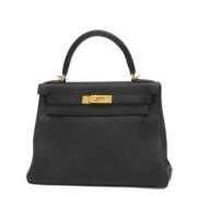 Pre-owned Leather handbags Hermès Vintage , Black , Dames